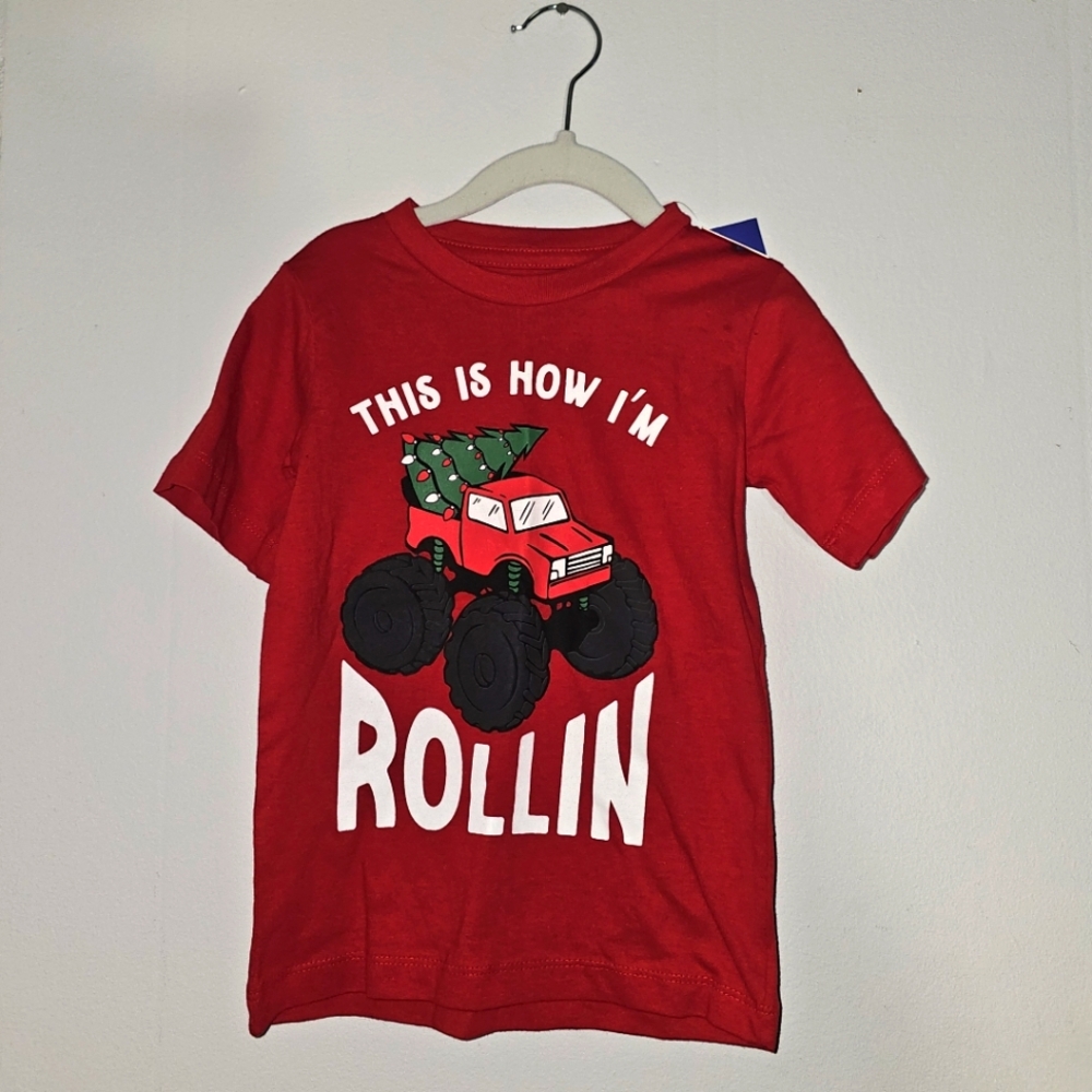 NWT | 3T | Eighty Eight Brand | Red This Is How I’m Rollin Monster Truck T-Shirt